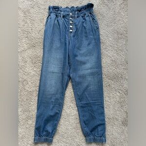 Veronica Beard Tedi Tapered High Rise Elastic Waist Lightweight Jeans Size 28